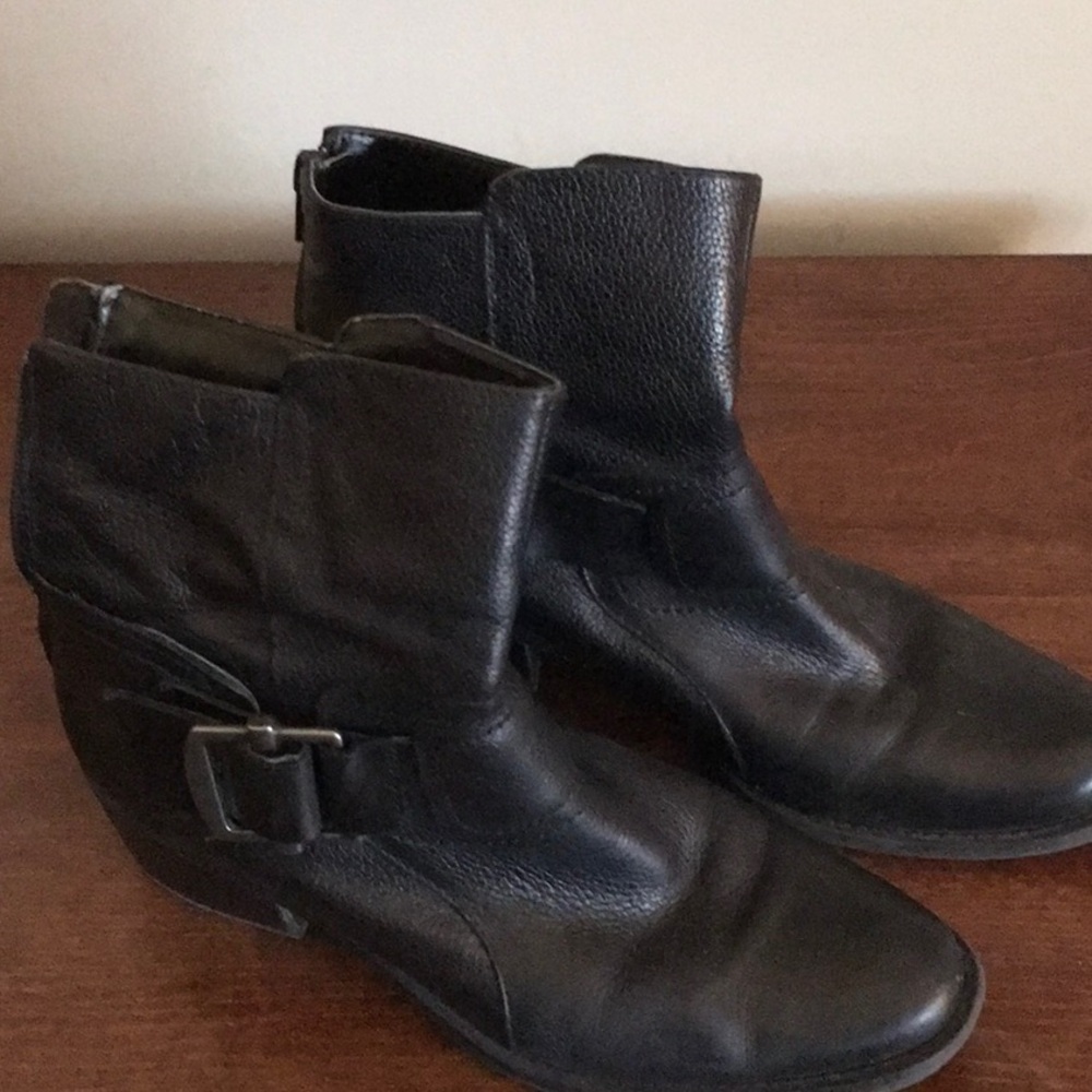 Coach and Four Dark Leather Ankle Booties